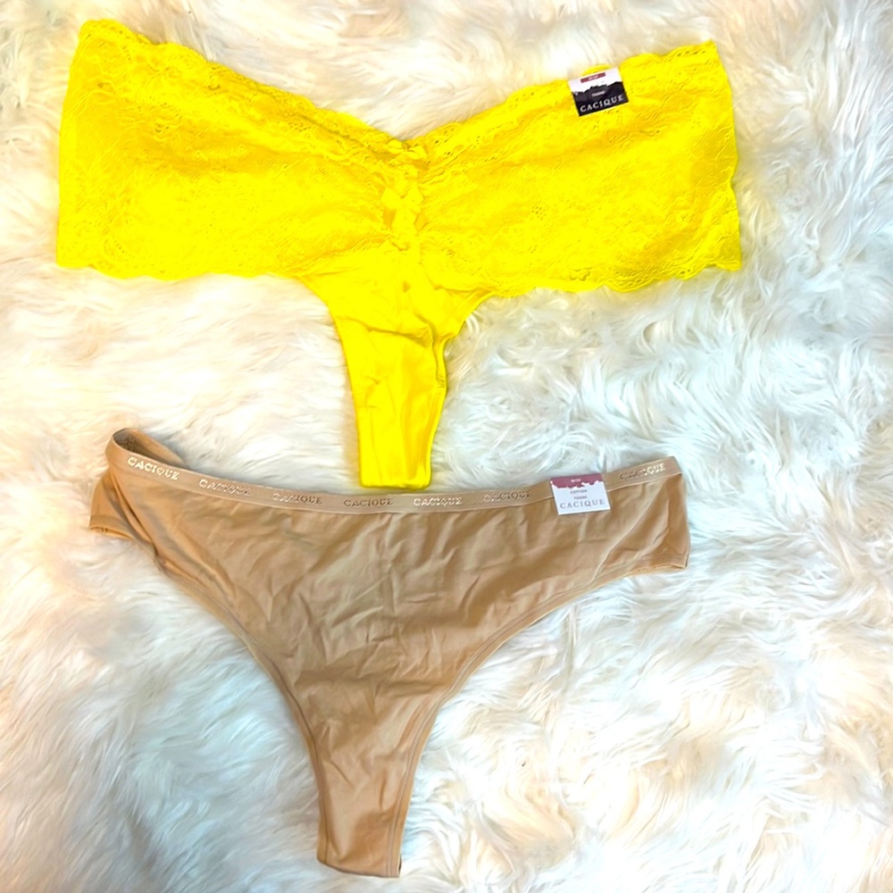 2 pair Cacique thong panties.